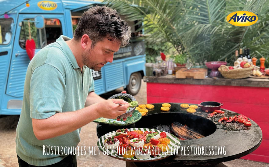 Thumbnail video Röstirondjes met gevulde mozzarella en pestodressing