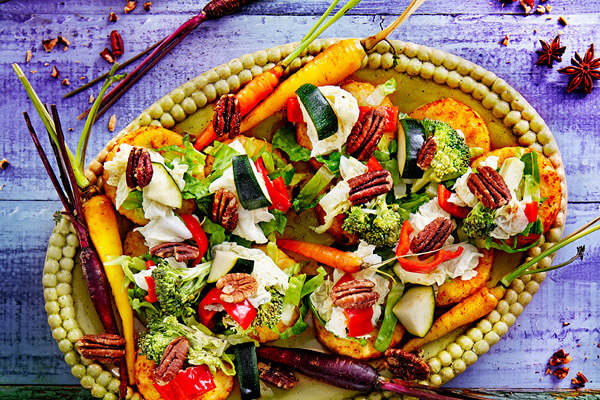 Afbeelding recept Wasabi-röstirondjes met groentepickles en pecan