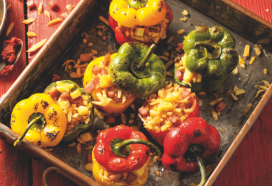 Gevulde paprika's met Zwitserse schotel