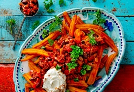 Beef Chili loaded fries