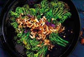 Geroosterde bimi met amandel-röstikrokant