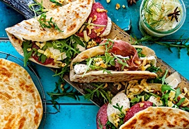 Crescia met rösti en venkelsalade