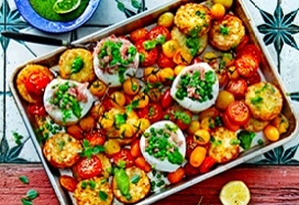 Röstirondjes met gevulde mozzarella en pestodressing