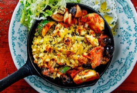 Grieks groentepannetje met rösti en feta