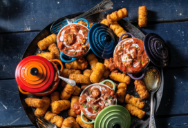 Stoverij van kalkoen met aardappelkroketjes