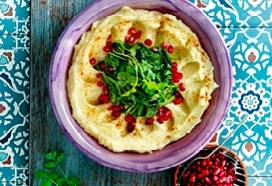 Loaded puree met gesmoorde spinazie en granaatappel