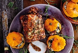 Amaretto-vijgenrollade met pureepompoentjes