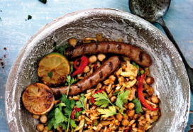 Marokkaanse rösti met kikkererwten en merguez