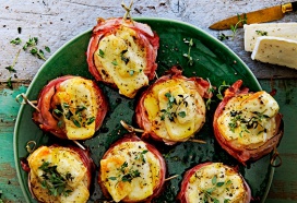 Bacon & brie-gratins met tijm