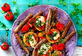 Smoky misogratins met merguez en aubergine