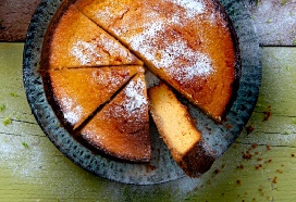 Zoete aardappel-cheesecake met limoen