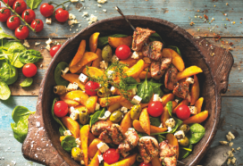 Spinazie met feta en Gekruide Chilipartjes