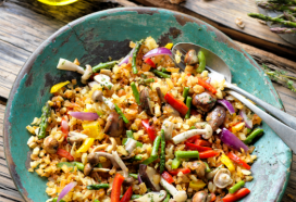 Vrolijke groentenmix met rösti