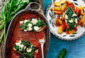 Aubergine met spinazie & ricotta