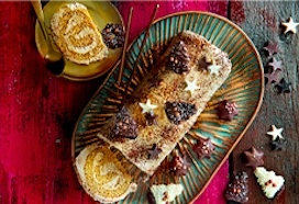 Bûche de noël met mokkacrème