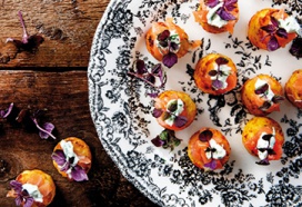 Rösti petit-four met zalm en dillecrème