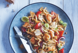 Rösti met roerbakgroenten en kipfilet