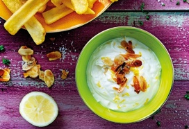 Geklopte honing-ricottadip