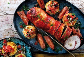 Kiprouleau met antiboise-gratins en boerenkoolrolletjes