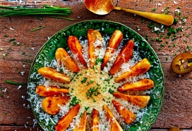 Parmezaanpartjes met jalapeñomayonaise